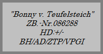 "Bonny v. Teufelsteich"












































ZB.-Nr.086288
















































HD:+/-







































BH/AD/ZTP/VPGI