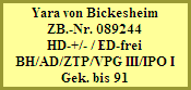 Yara von Bickesheim
ZB.-Nr. 089244
HD-+/- / ED-frei
BH/AD/ZTP/VPG III/IPO I
Gek. bis 91